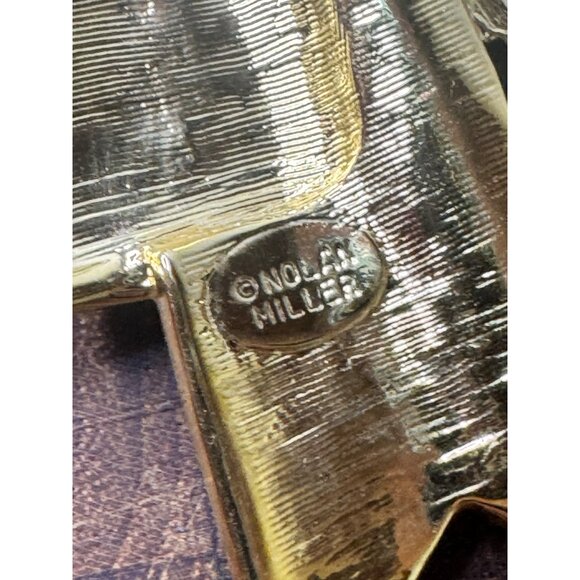 Nolan Miller Crystal Pave Ribbon Double Bow Brooch Pin Glamour Collection - Picture 4 of 5